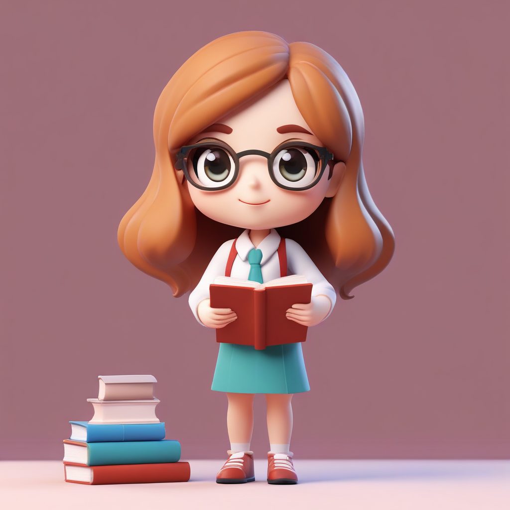 🌸超萌Q版女教师头像生成！C4D粘土风盲盒全身像AI绘画提示词🔥