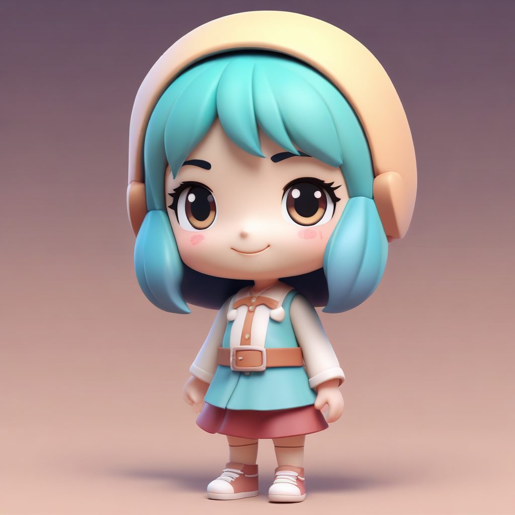 超可爱纯色背景Q版女孩头像 | C4D粘土风盲盒AI绘画资源