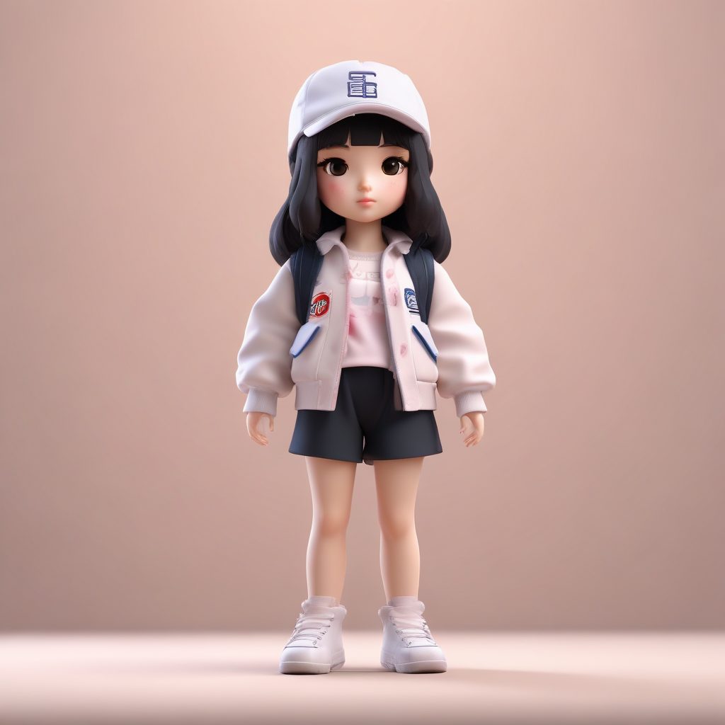 🔥日韩潮流时尚美少女！C4D粘土风全身Chibi盲盒设计✨