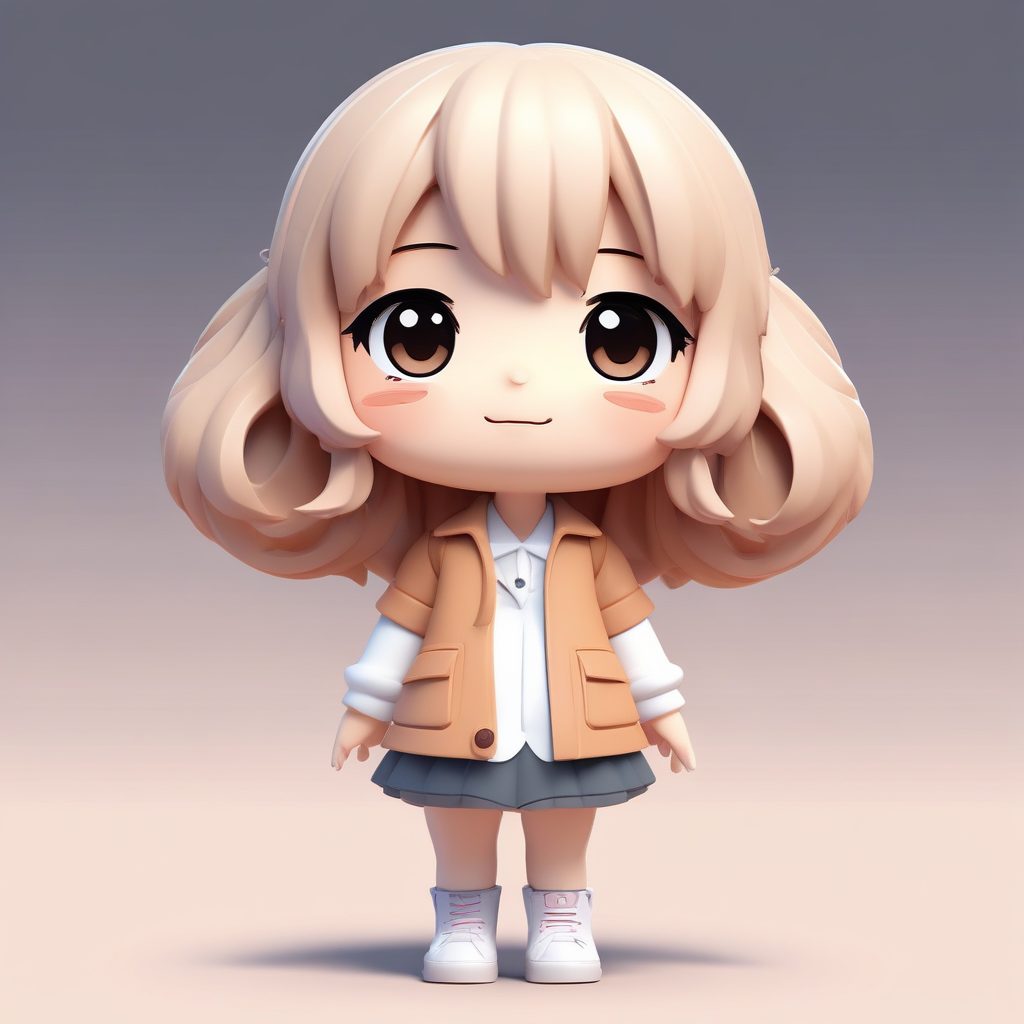 💖极简Q版女孩：表情丰富，3D立绘，单人全身照