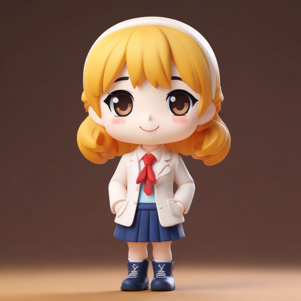 🔥超萌Q版女教师全身像！C4D粘土风单人立绘头像生成 Prompt