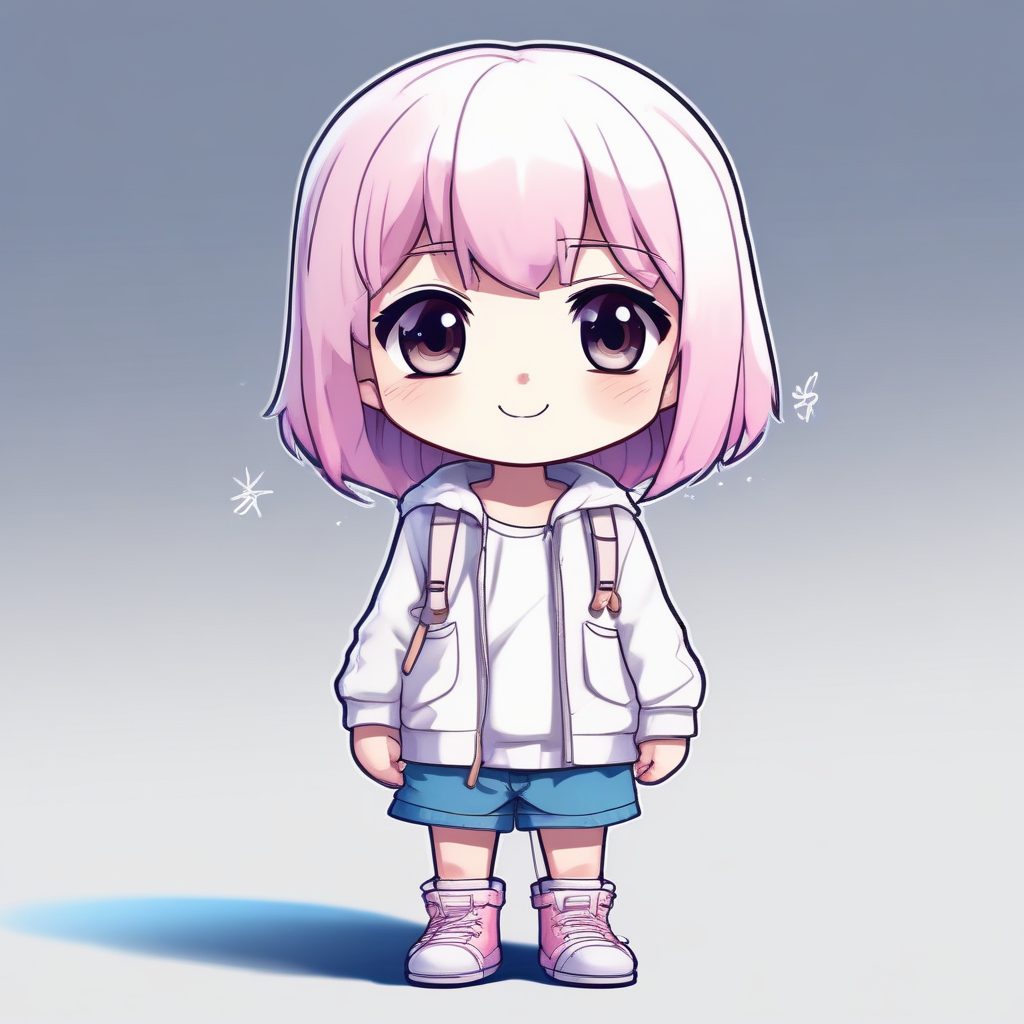 🖍️Q版蜡笔涂鸦风：手绘感全身插画，充满童趣！