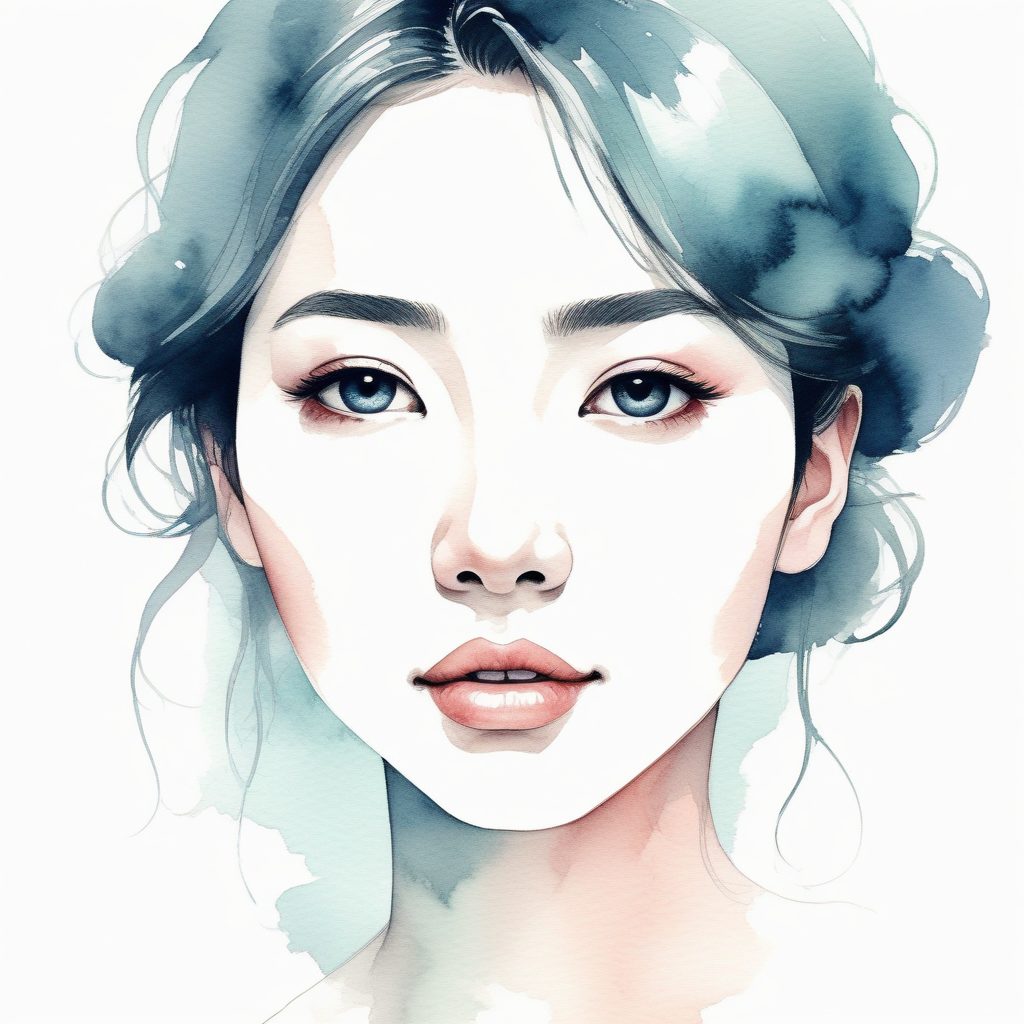 💧日系清新水彩晕染！治愈系极简插画肖像，温柔高级！