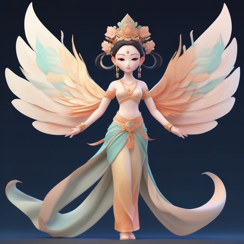 ✨敦煌飞天神女Q版化！飘带绝美动态，国风仙气头像生成！🪷