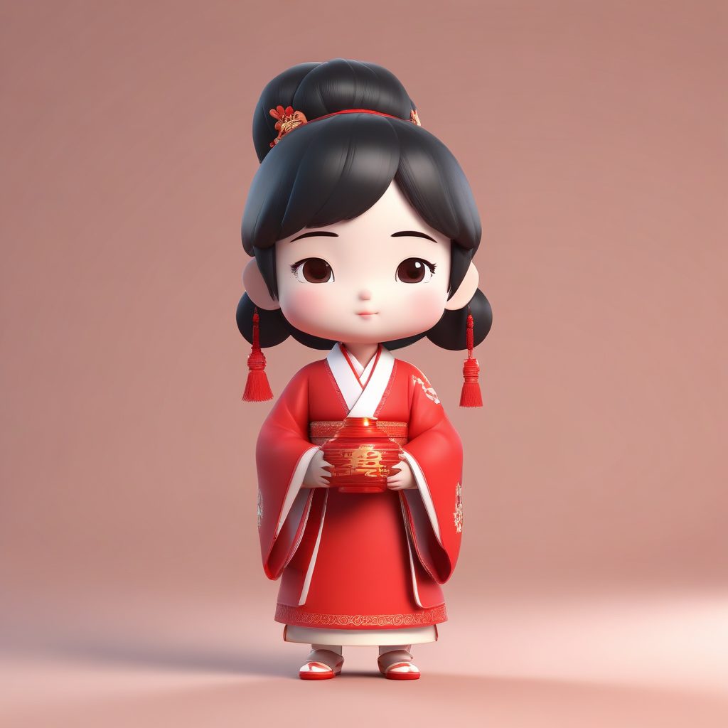 🏮东方韵味：Q版汉服小女孩，全身站立盲盒风！