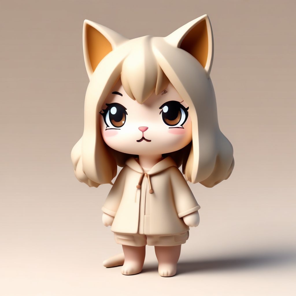 🐱软萌暴击！Q版猫耳娘盲盒，超级可爱粘土全身立绘提示词分享