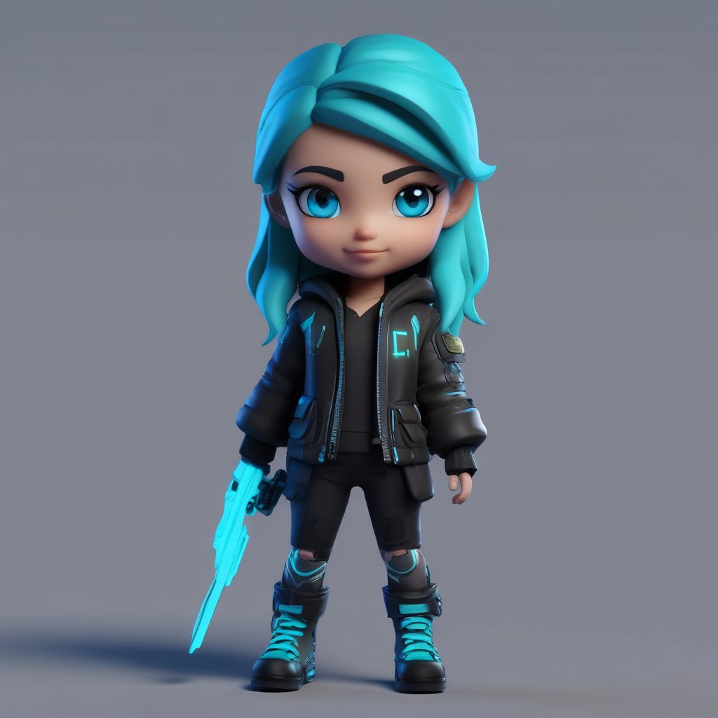 👾 赛博朋克盲盒来袭！酷飒Q版少女高分提示词 | 3D粘土材质头像