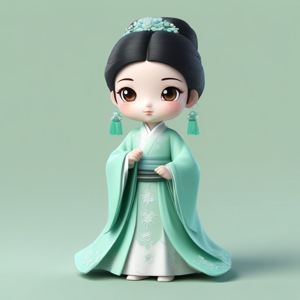 🌙 国风新中式Q版！汉服少女提示词 | 粘土盲盒头像制作