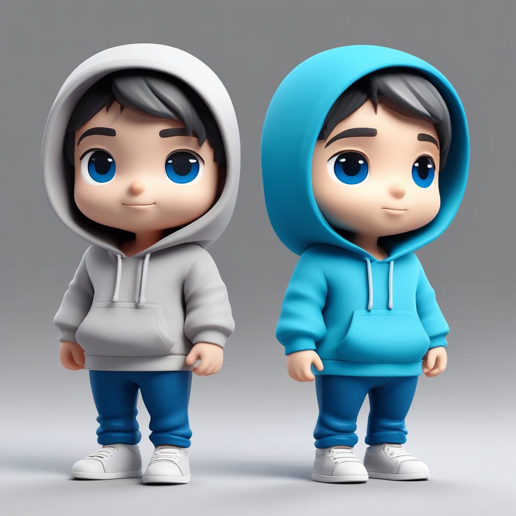 💙街头休闲风：Q版Oversize卫衣少年盲盒！潮酷男生头像！