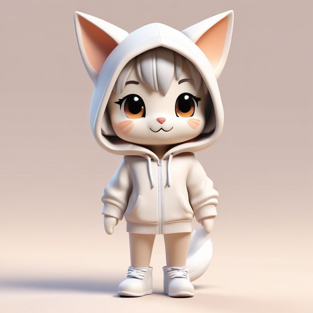 🐱奶油猫耳娘来袭！慵懒伸展动作,治愈系3D立绘！