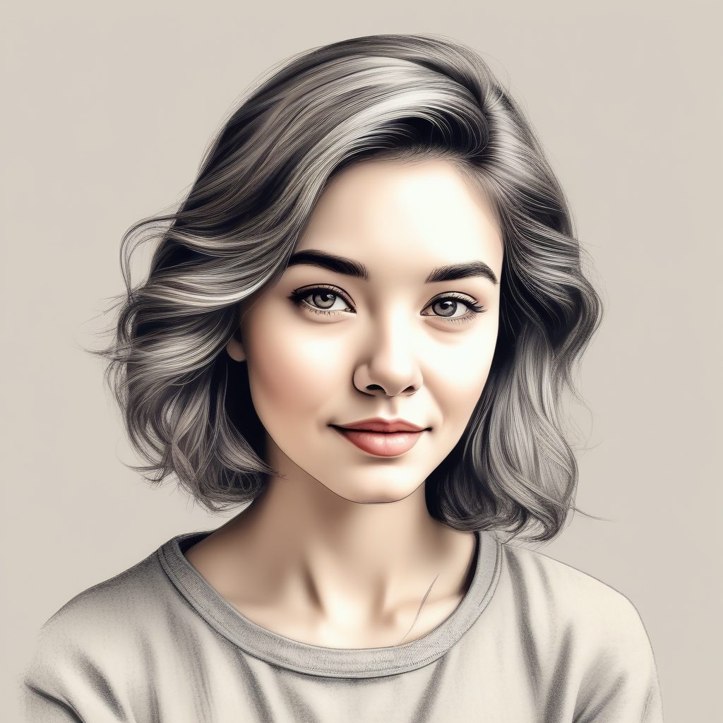 ✏️极简素描铅笔风：黑白灰中的一丝温暖，松弛感肖像