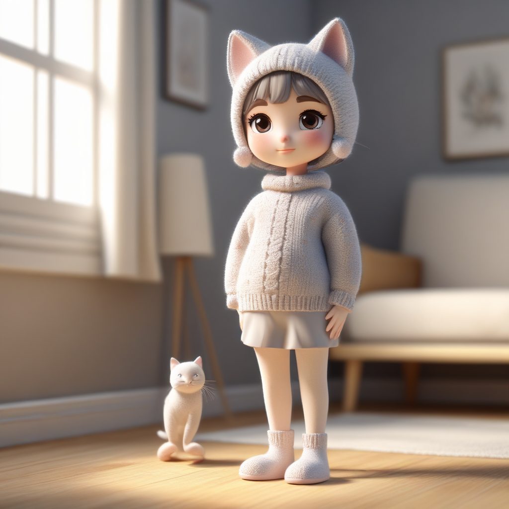 🐈慵懒居家Q版：猫咪拖鞋与针织毛衣，治愈系日常！