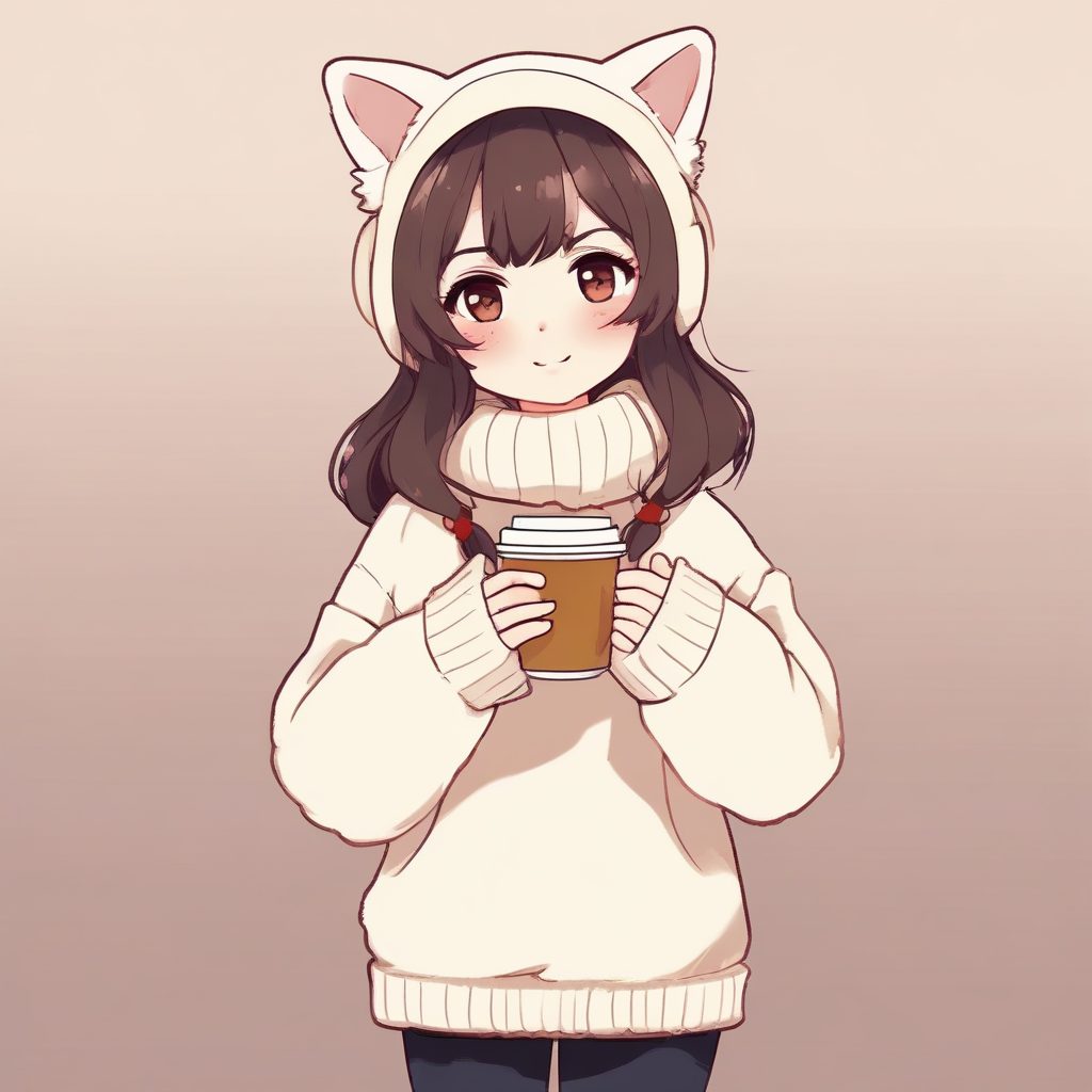 🍵治愈系Q版 | 咖啡馆猫咪少女☕️，超适合做个人IP插画！