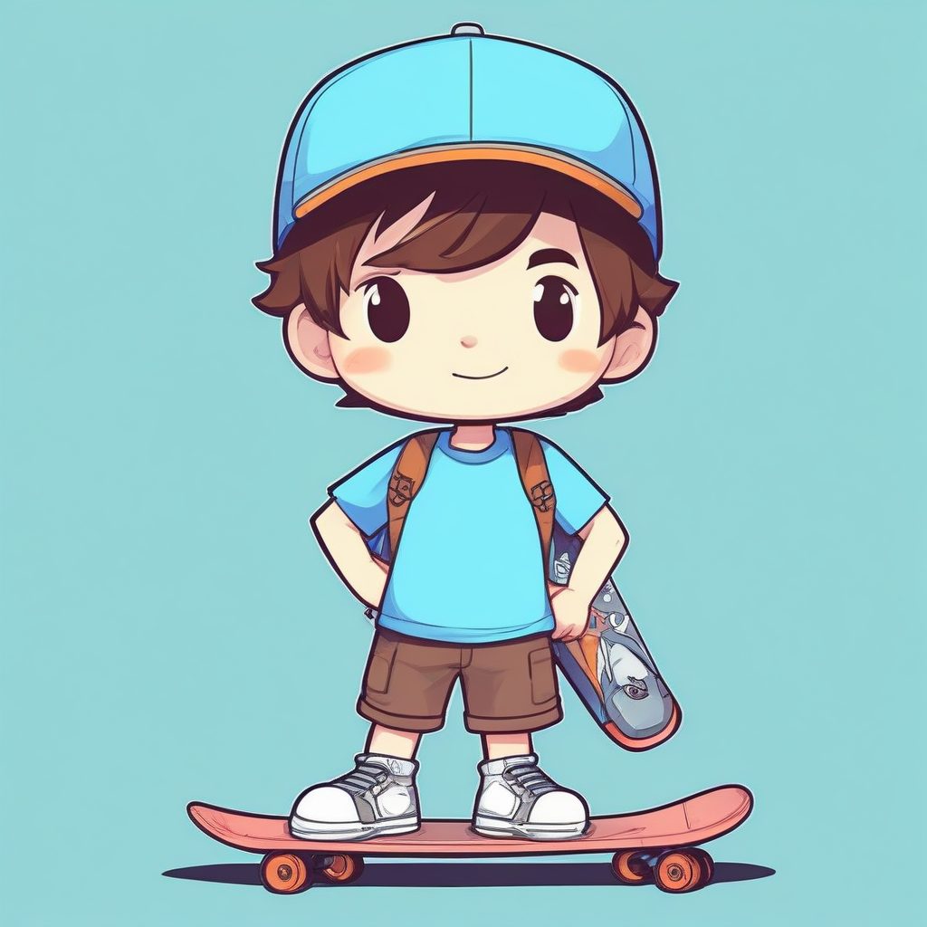🛹元气少年感！超酷Q版滑板男孩插画，细节控必看！🌟