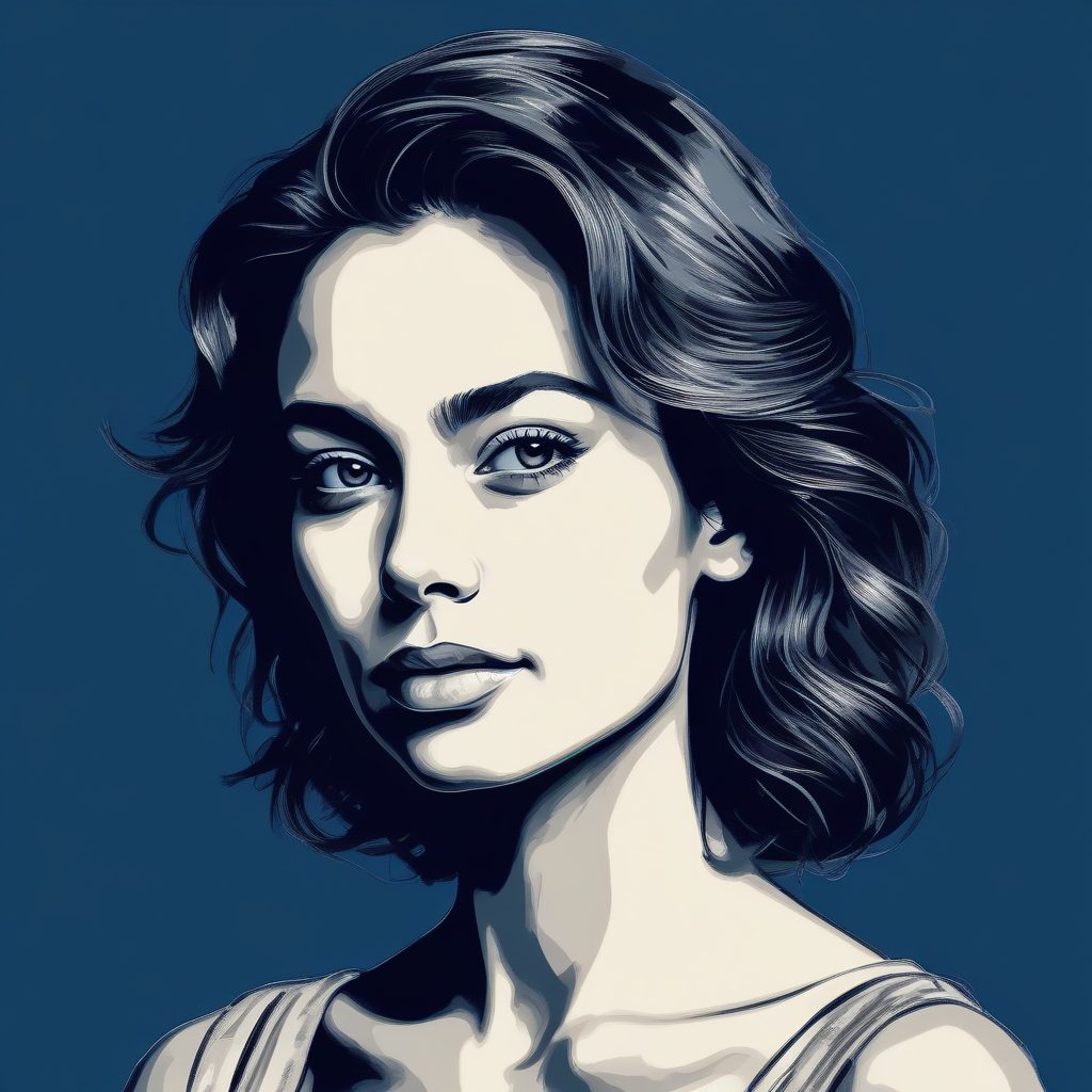 🖌️厚涂油画质感插画：极简人物肖像，笔触感绝了！