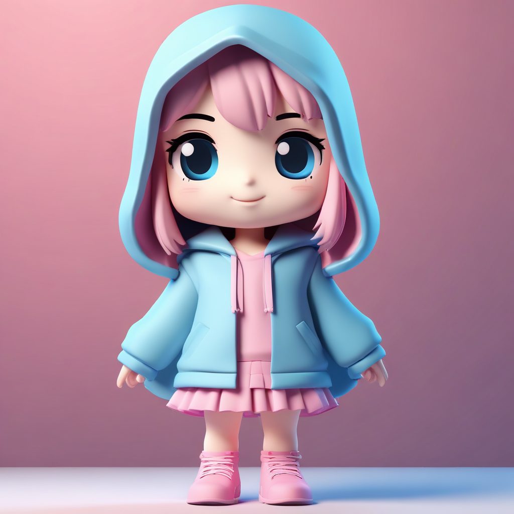 🎀元气盲盒少女！粉色潮流穿搭Q版3D头像生成教程✨