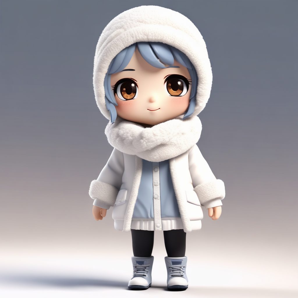 ❄️ 冬日限定Q版！软糯毛绒盲盒玩偶风全身照太治愈了🧣