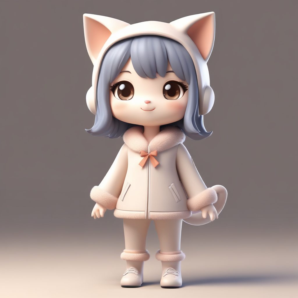 🐈‍⬛软萌系Q版：奶茶色猫耳娘，3D盲盒公仔治愈你的心！💖