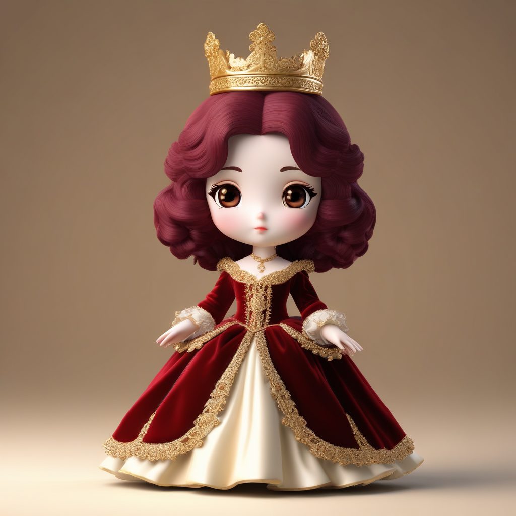 👑巴洛克宫廷风Q版：华丽丝绒与金色刺绣，高定盲盒即视感！✨