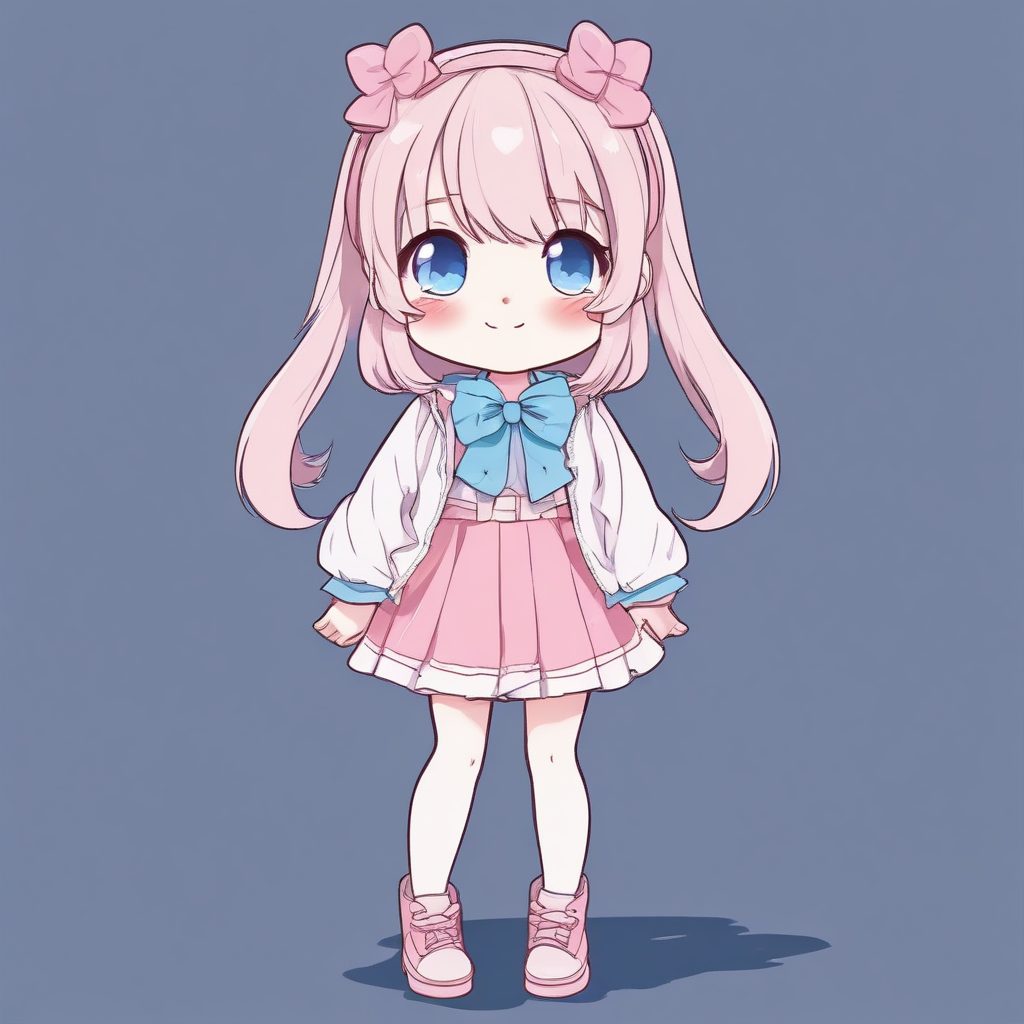 💖纯净治愈! Q版动漫人物全身插画, 独家粉蓝调色公式公开！