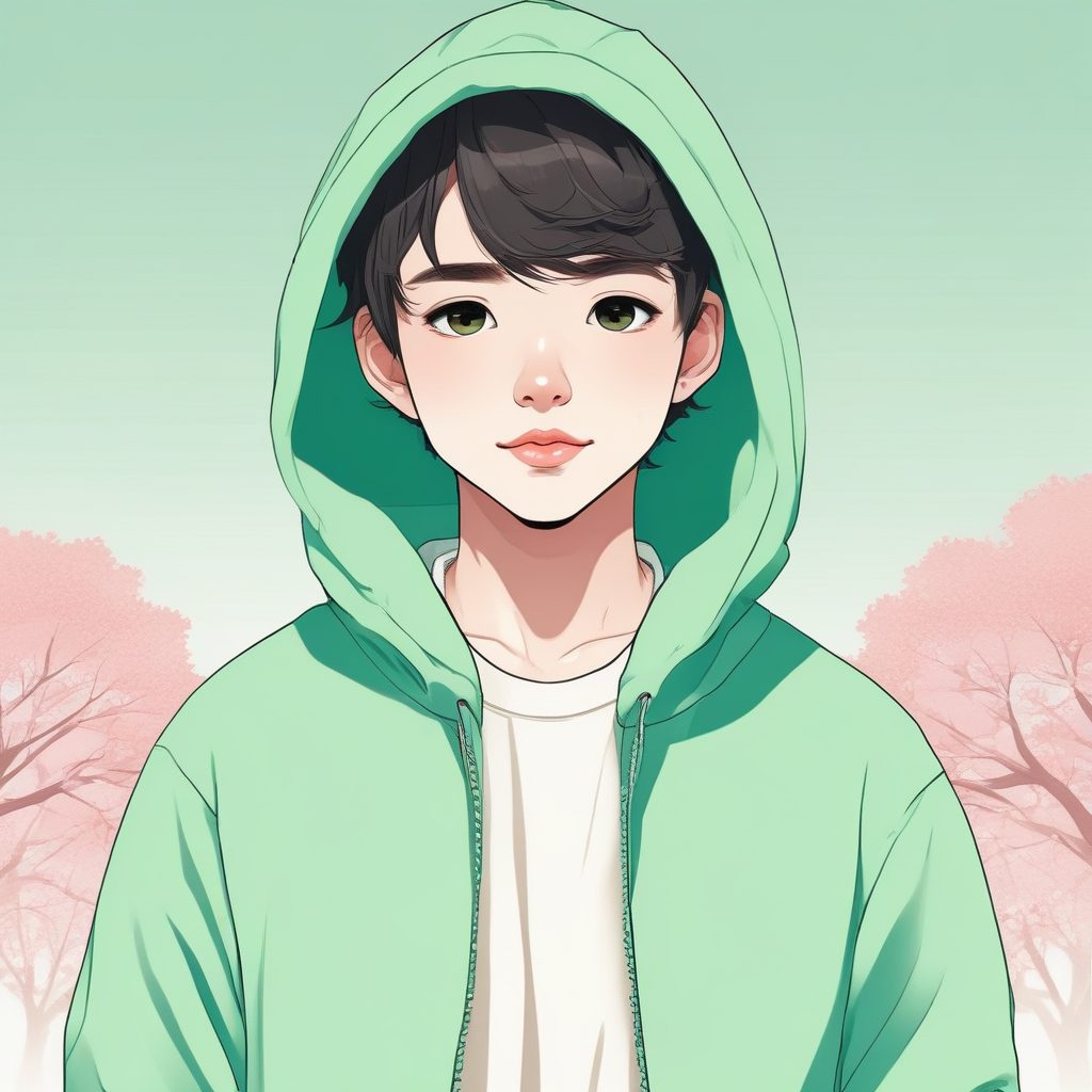 💚软糯治愈系! AI生成日系奶茶色男生头像壁纸✨