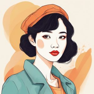 🎨🔥色彩鲜艳的韩系波普风极简插画肖像,手绘风格故事书式人像设计