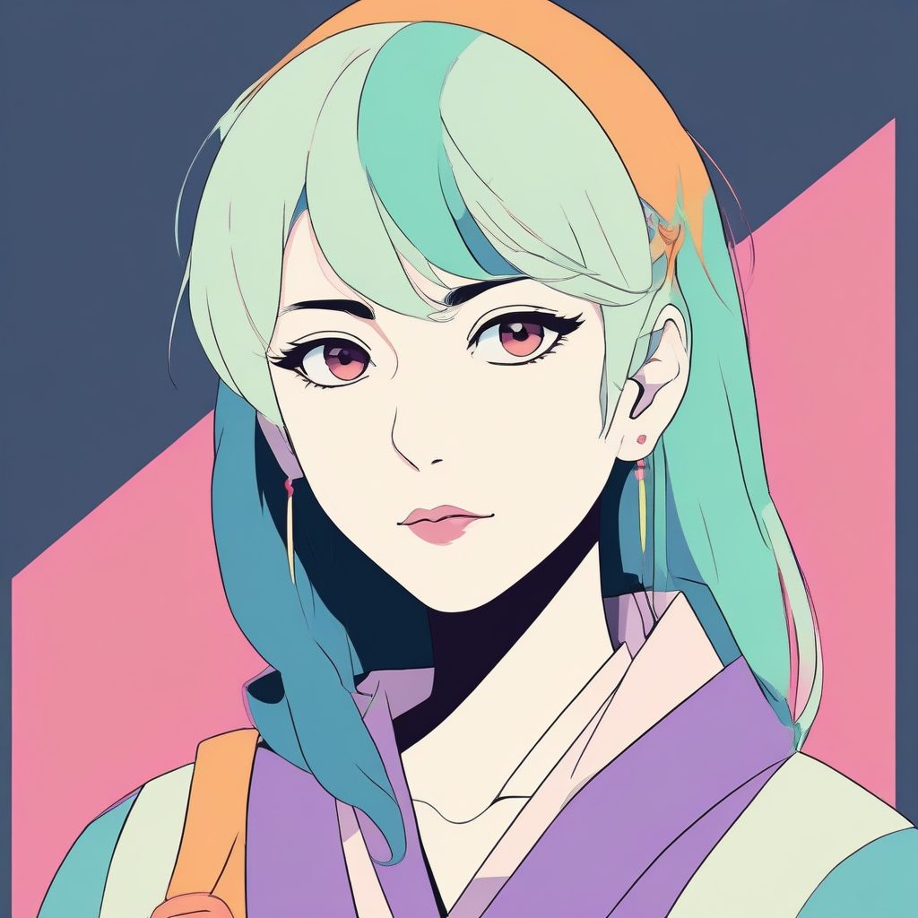 ✨色块分明的韩系扁平动漫头像 | 极简风单人头像设计🔥