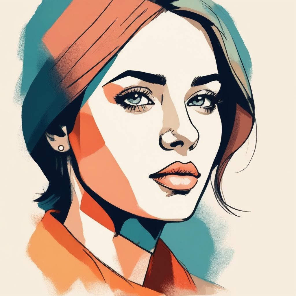 🌈色块拼接艺术！极简手绘插画头像的视觉盛宴