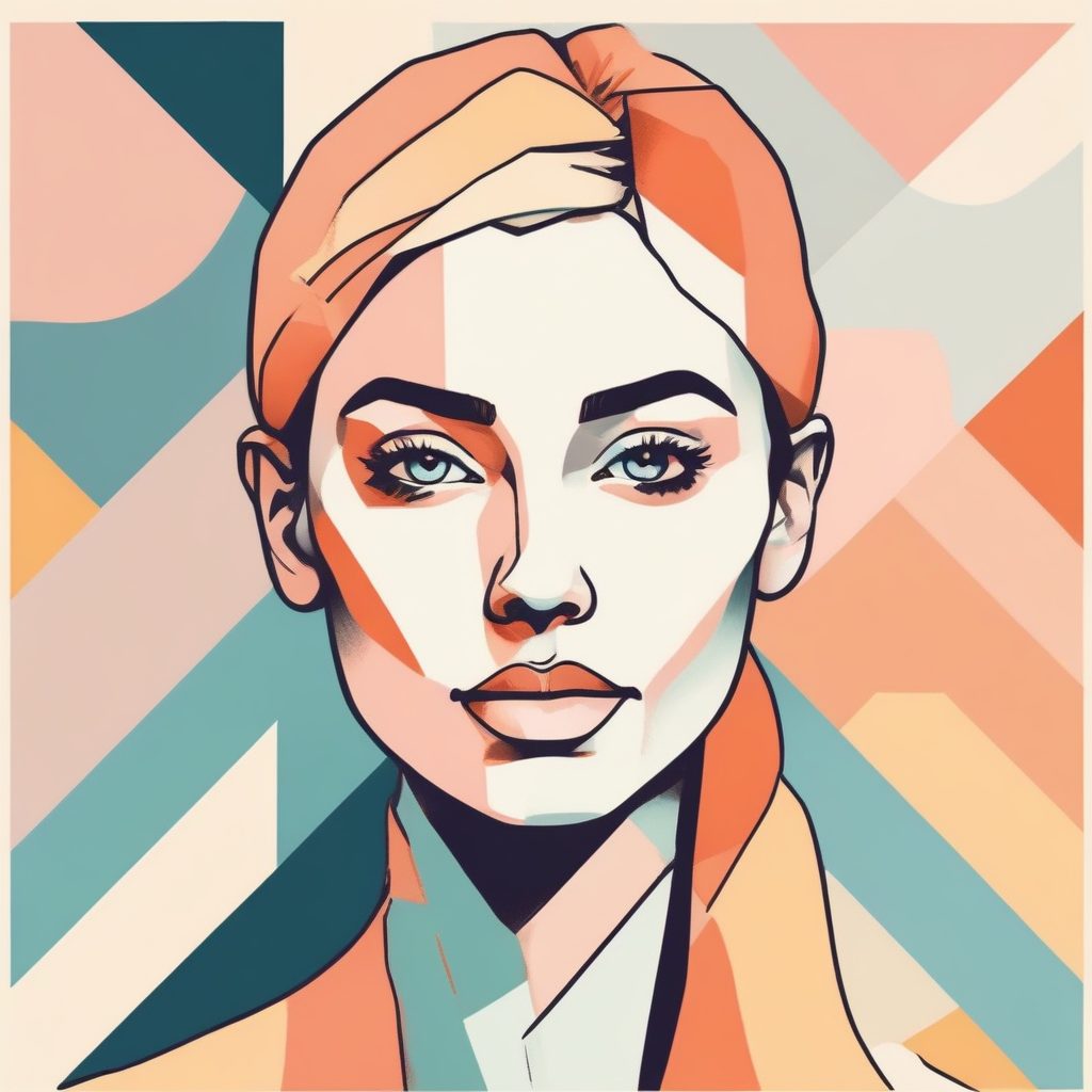 ✂️色块拼接艺术：极简手绘头像，几何美学的高级感！