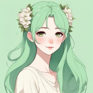 🍃森系治愈少女！绿色主题的极简低饱和度插画🎨