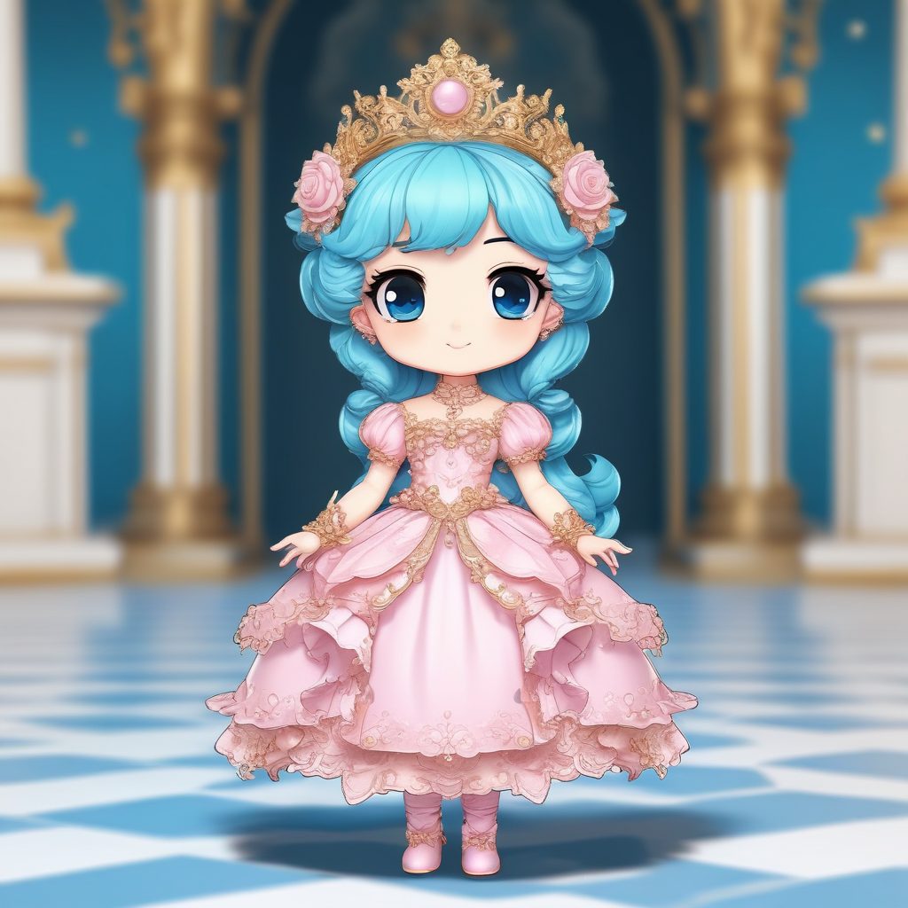 👑 奢华巴洛克Q版：宫廷风华丽洛可可少女头像模板