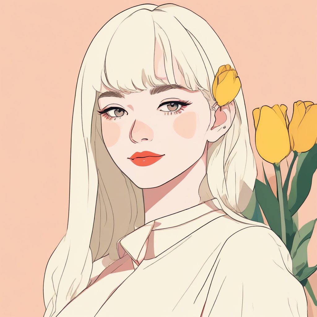 🎨矢量扁平化美学丨最干净的马卡龙色块风女生肖像分享！