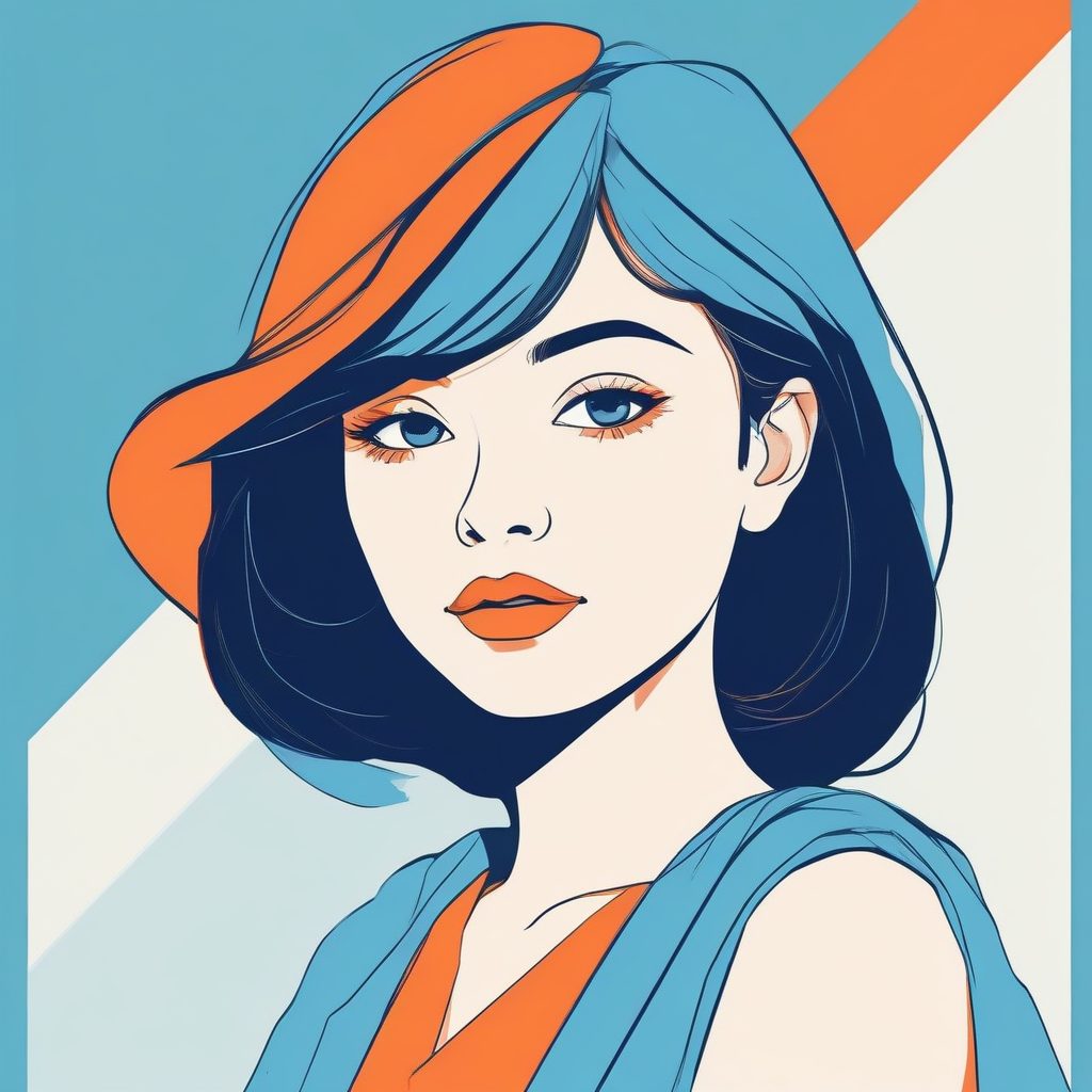 📐矢量扁平化！色块分明的极简动漫肖像，设计感超强！
