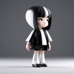 🍇时尚黑白Q版：高对比色块潮流穿搭，高级感满分！🖤