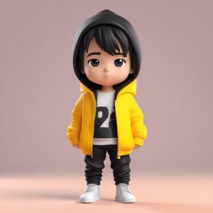 😎帅酷Q版男生盲盒! 街头潮流风3D建模, 男生头像必备!