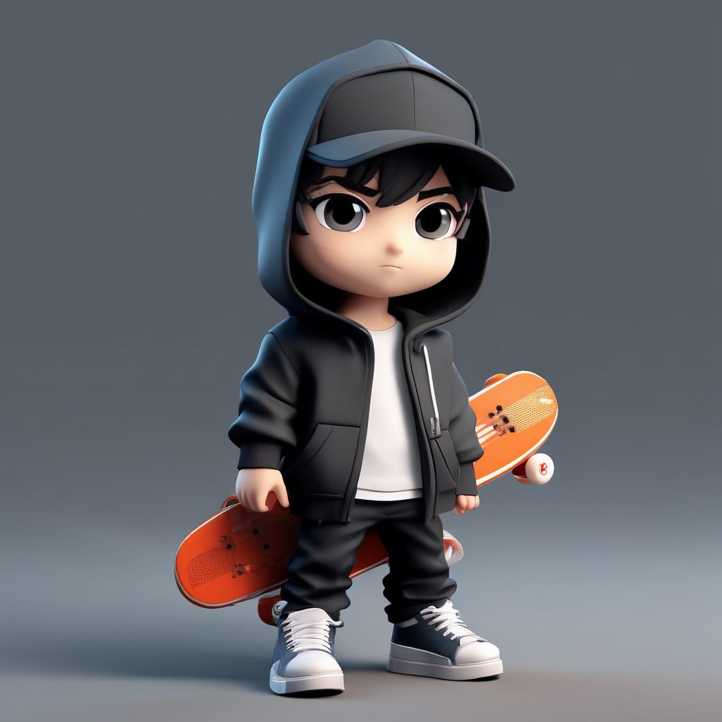 🛹帅酷上线！Q版街头滑板少年，潮流男孩头像速取！