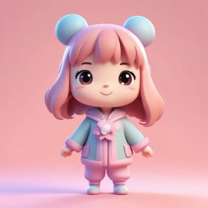 💖双手比耶的Q版元气满满小可爱 | 爆款盲盒3D渲染头像🔥