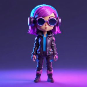🕶️谁说可爱不能酷？Q版赛博朋克少女，霓虹光影超带感！