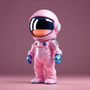 👩‍🚀太空探险Q版：宇航服头盔与失重动作，未来科技感！