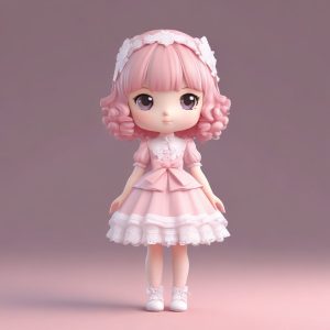 👑甜度爆表！3D洛丽塔Q版女孩全身图，高细节盲盒设计！