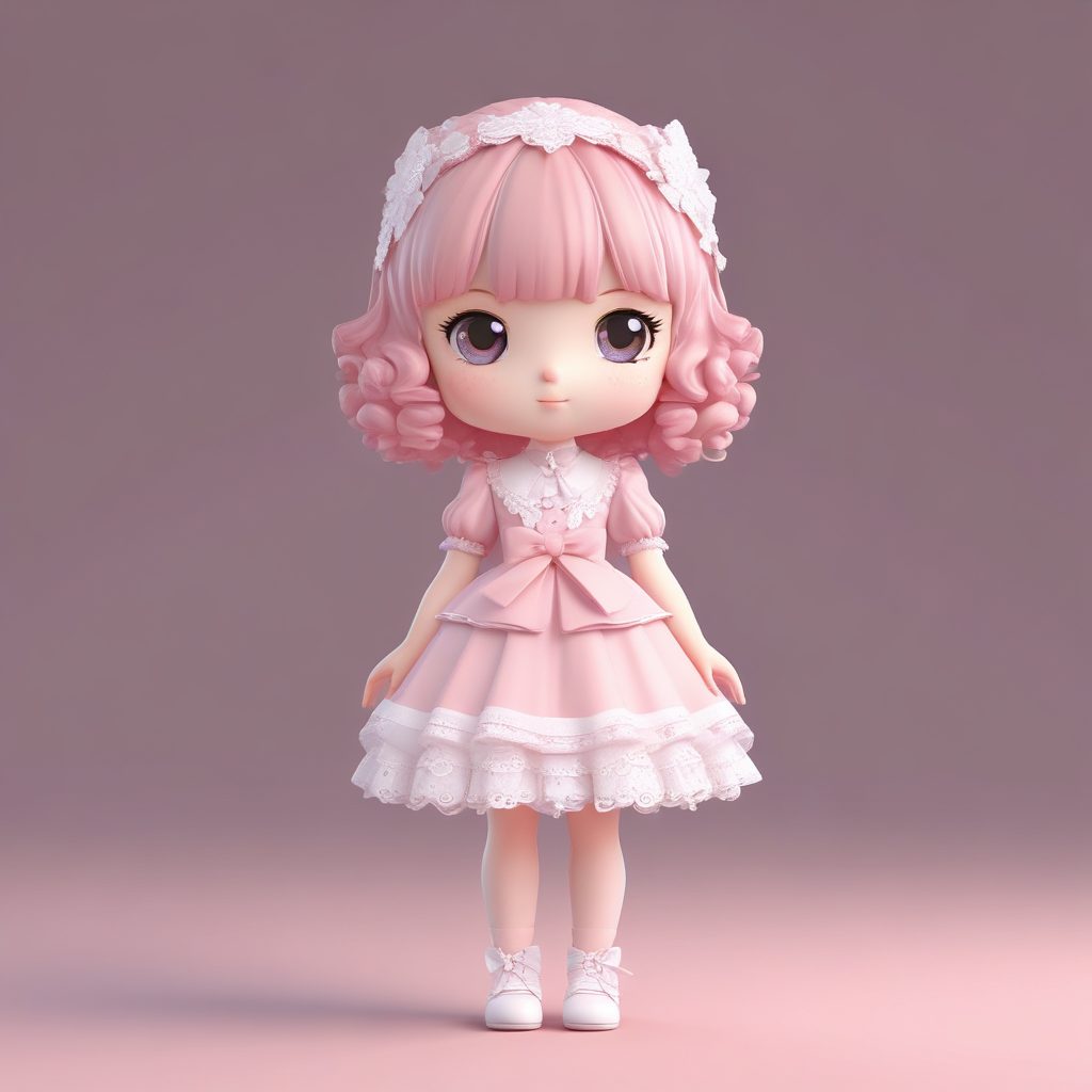👑甜度爆表！3D洛丽塔Q版女孩全身图，高细节盲盒设计！