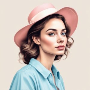 🎀甜酷女孩必备！粉蓝系时尚插画头像✨极简手绘风