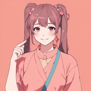 🎀甜酷女孩必备：韩系高马尾+俏皮表情, 纯珊瑚色背景绝了！