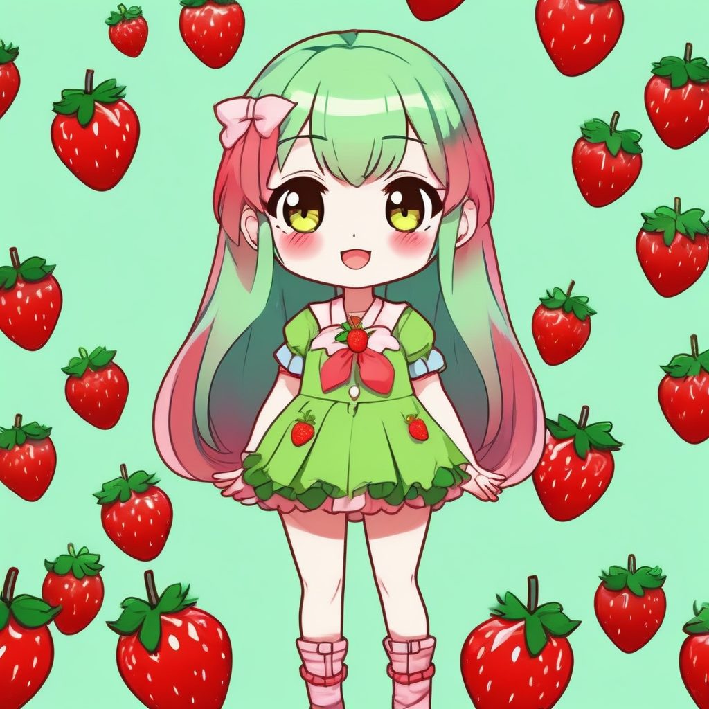 🍓甜美水果穿搭Q版：活力少女，清新治愈系头像！