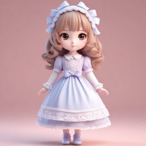 🌸甜系洛丽塔Q版：全身站姿，用粘土材质打造梦幻公主风！