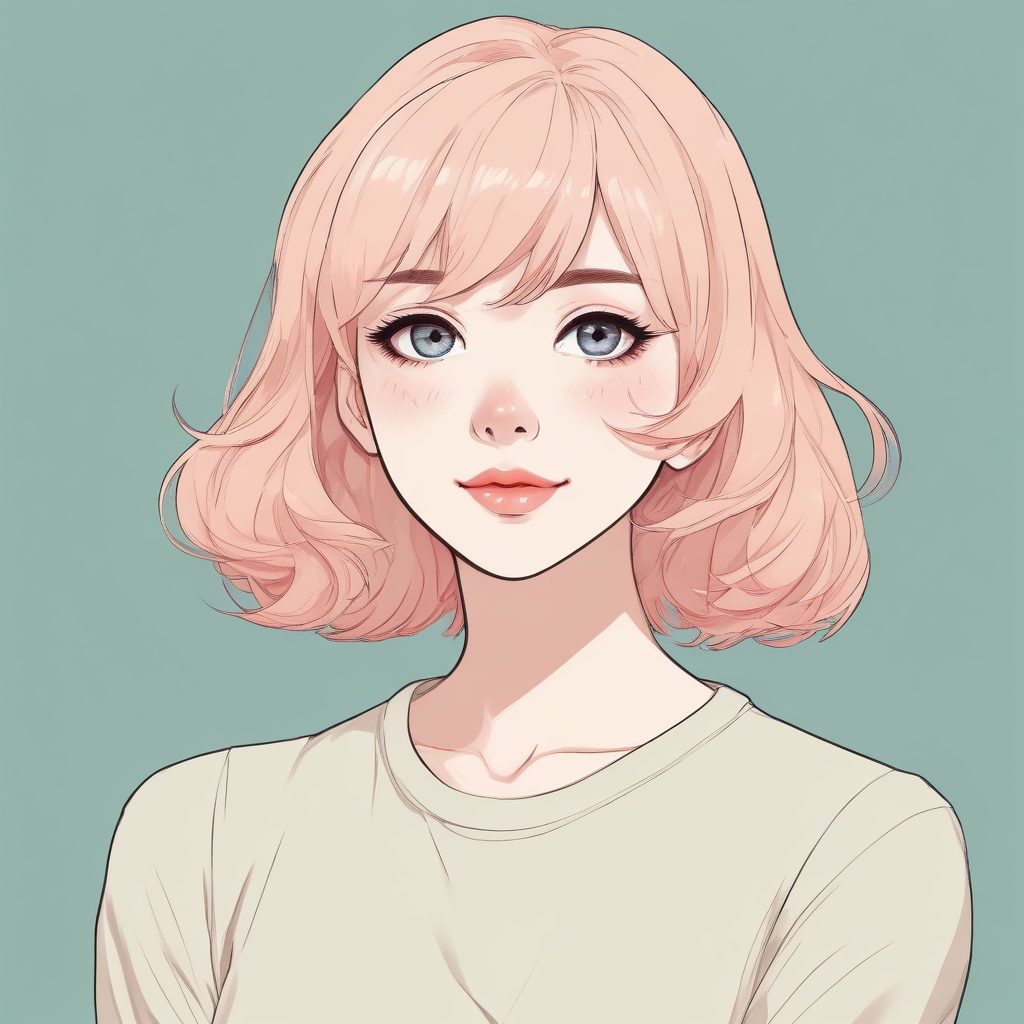 🍡甜系治愈风 | 马卡龙色调极简头像，纯净感Cel Shading少女肖像