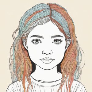 🎀童趣蜡笔手绘！极简涂鸦风少女头像，一秒回到童年！