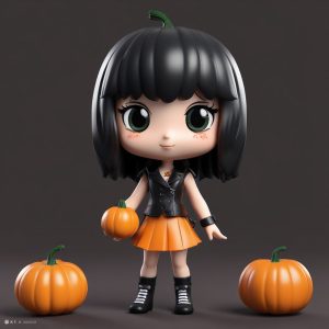 👻万圣节朋克Q版：南瓜配饰与夸张眼妆，暗黑甜心！