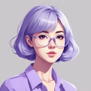 🔮未来感甜心！几何眼镜与赛璐璐的奇妙结合，超酷AI头像！