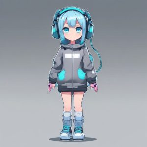 👾未来科技感Q版 | 机能风女孩全身立绘，酷飒头像首选！